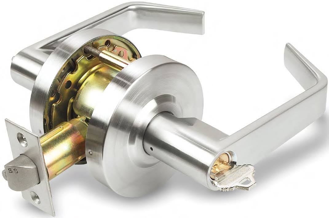 Passage Door Lever Set with Round Rose Satin Chrome X6662