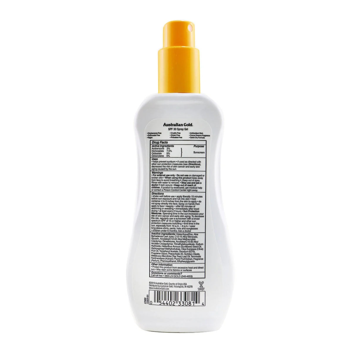 Australian Gold Spray Gel Sunscreen SPF 30 237ml D45153