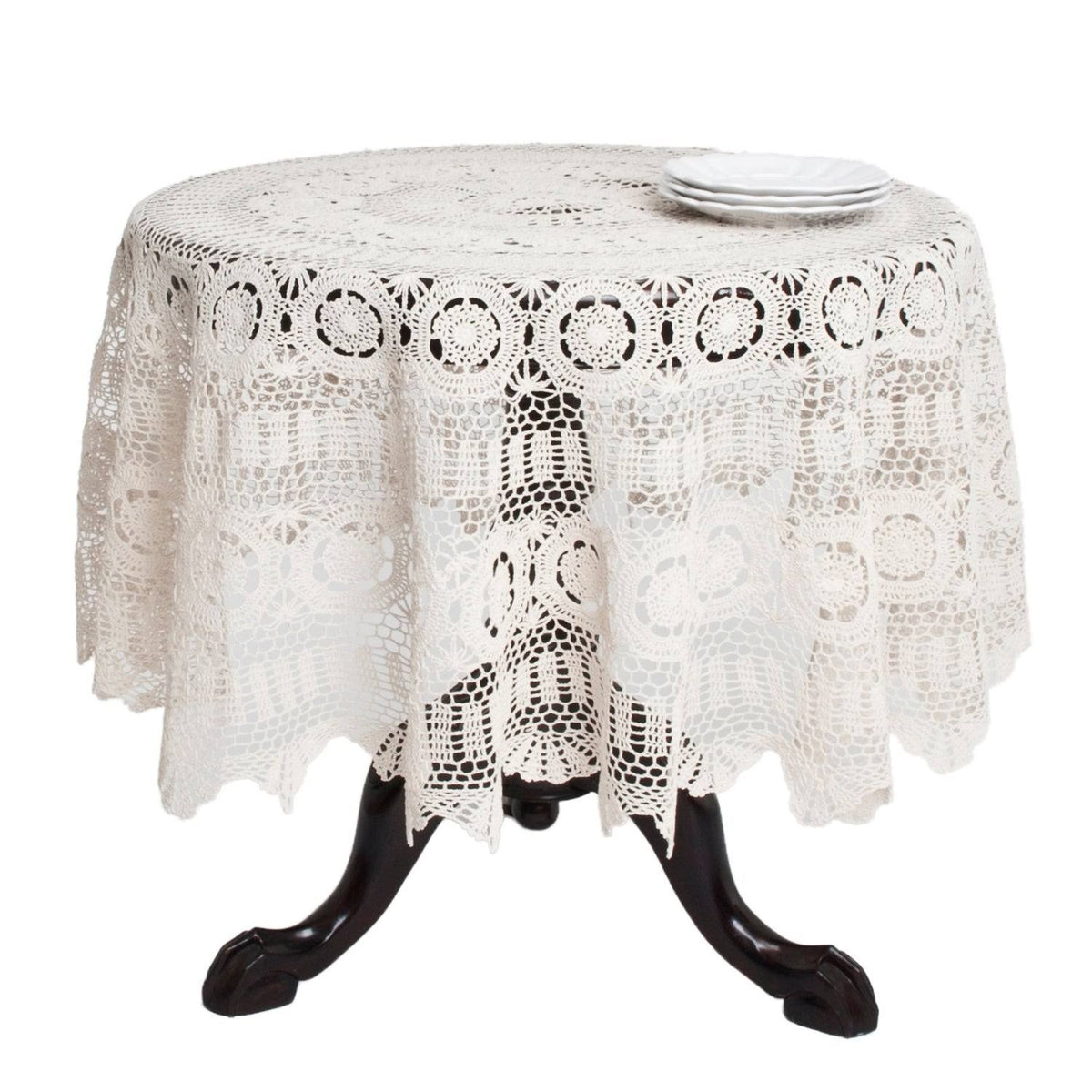 Handmade Crochet Lace Table Linens Grey U886499