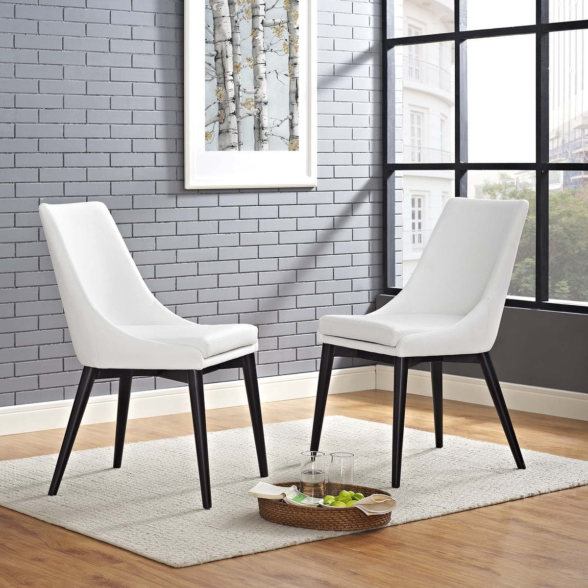 White Faux Leather Dining Side Chair I3208