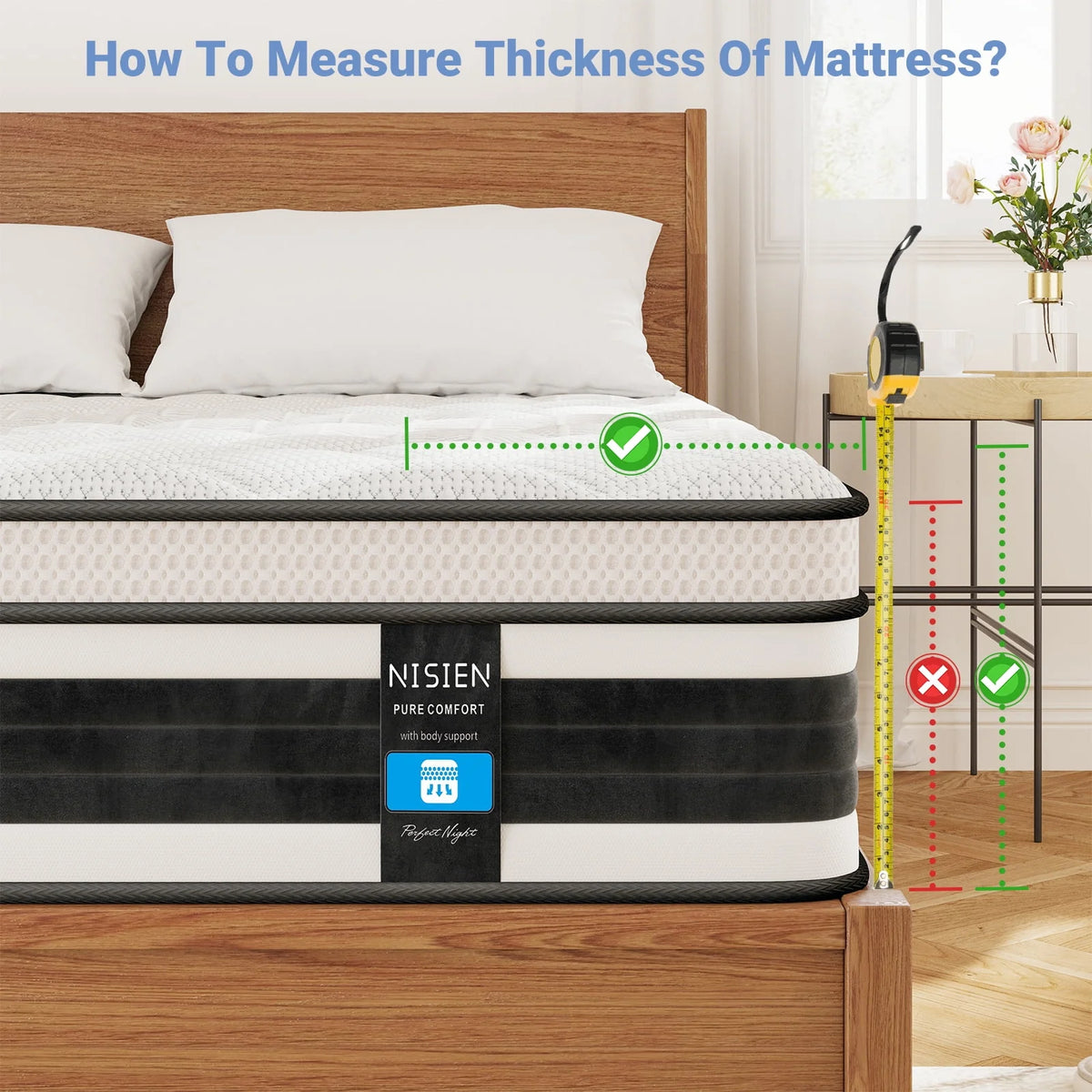 Queen Size 10 Inch Gel Memory Foam Hybrid Mattress B913