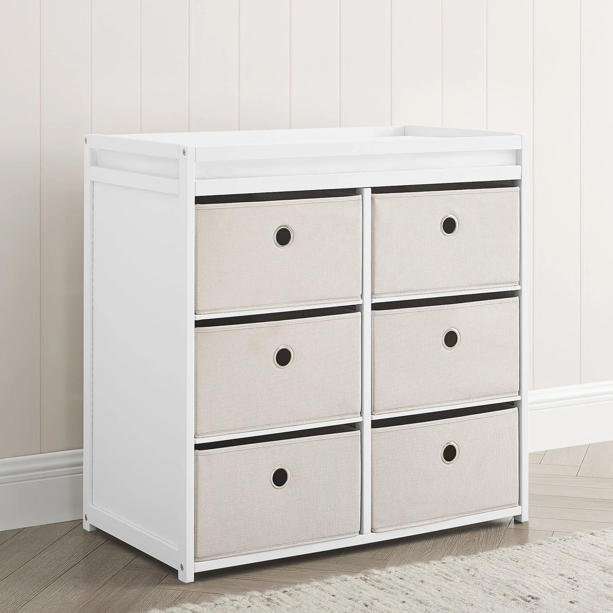 Changing Table with Fabric Bins H914