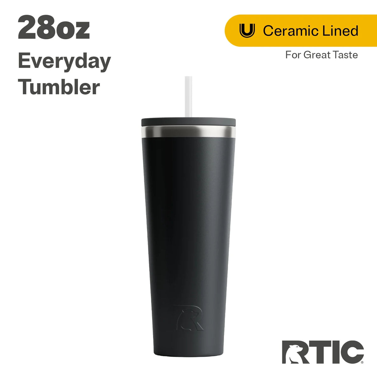 28 oz Ceramic Lined Tumbler with Straw Lid C973