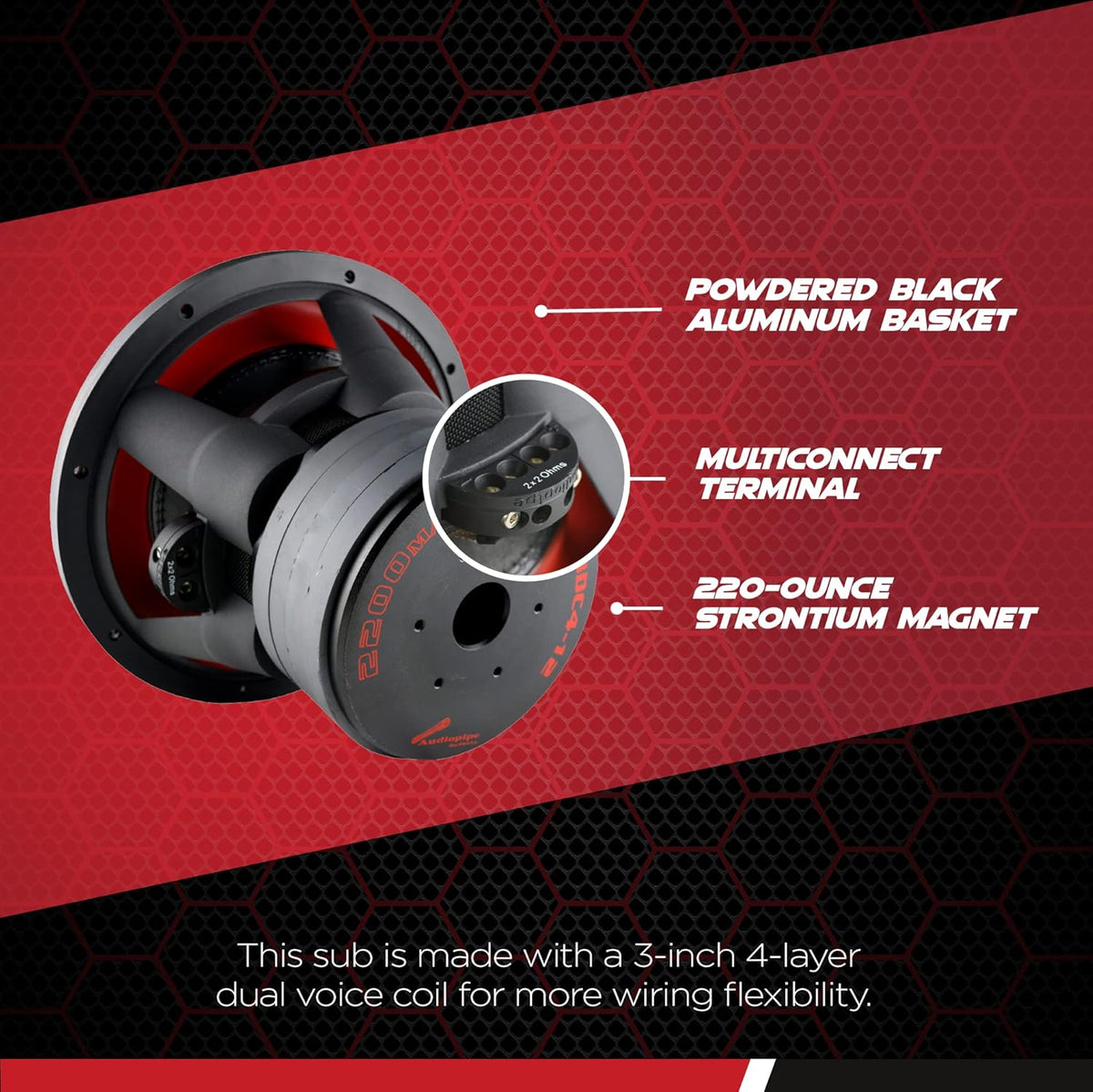 12 Inch Dual 2 Ohm DVC Car Audio Subwoofer Speaker System R450