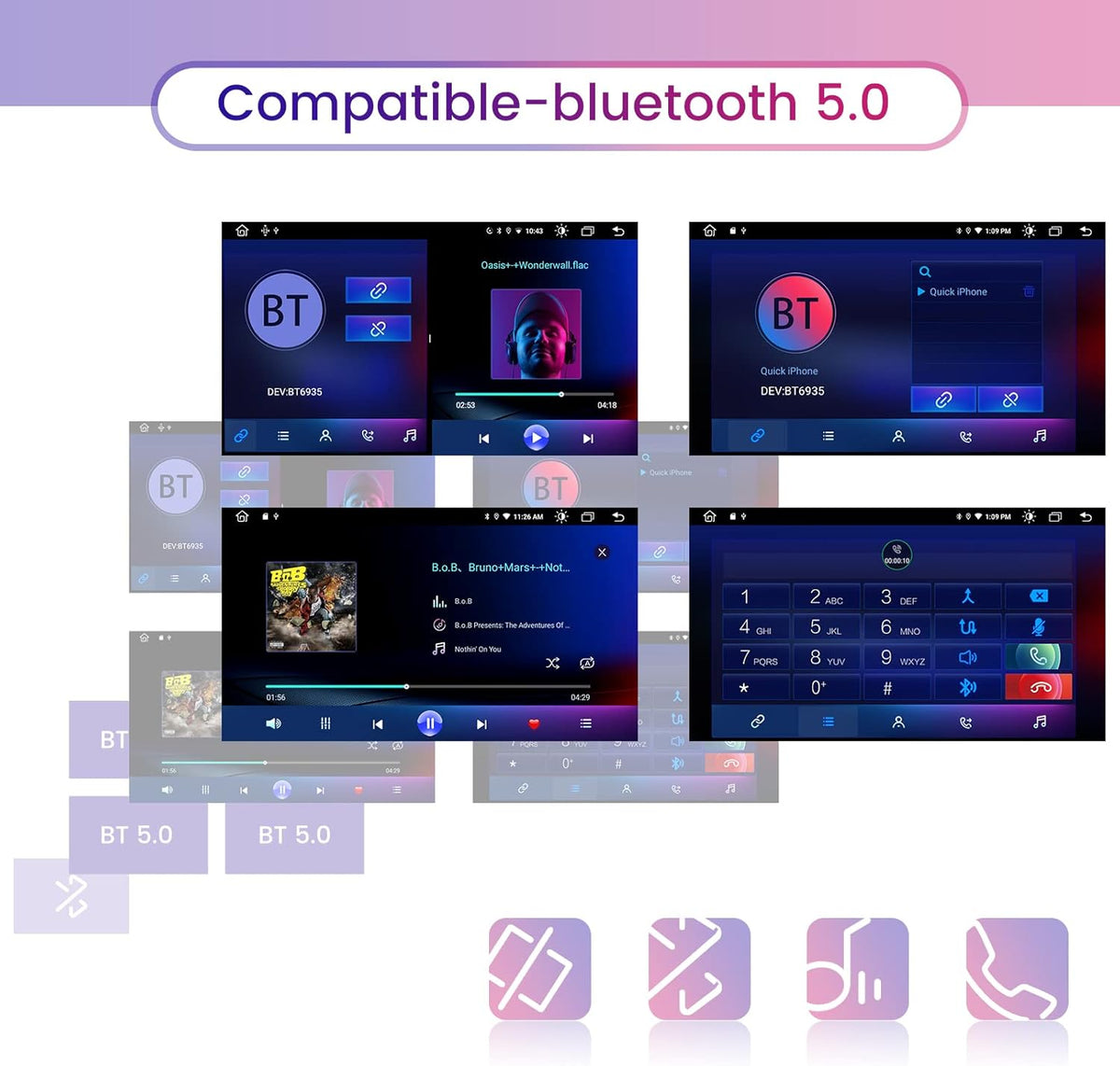 10.2 Inch Touch Screen Car Stereo Radio with Bluetooth I69263