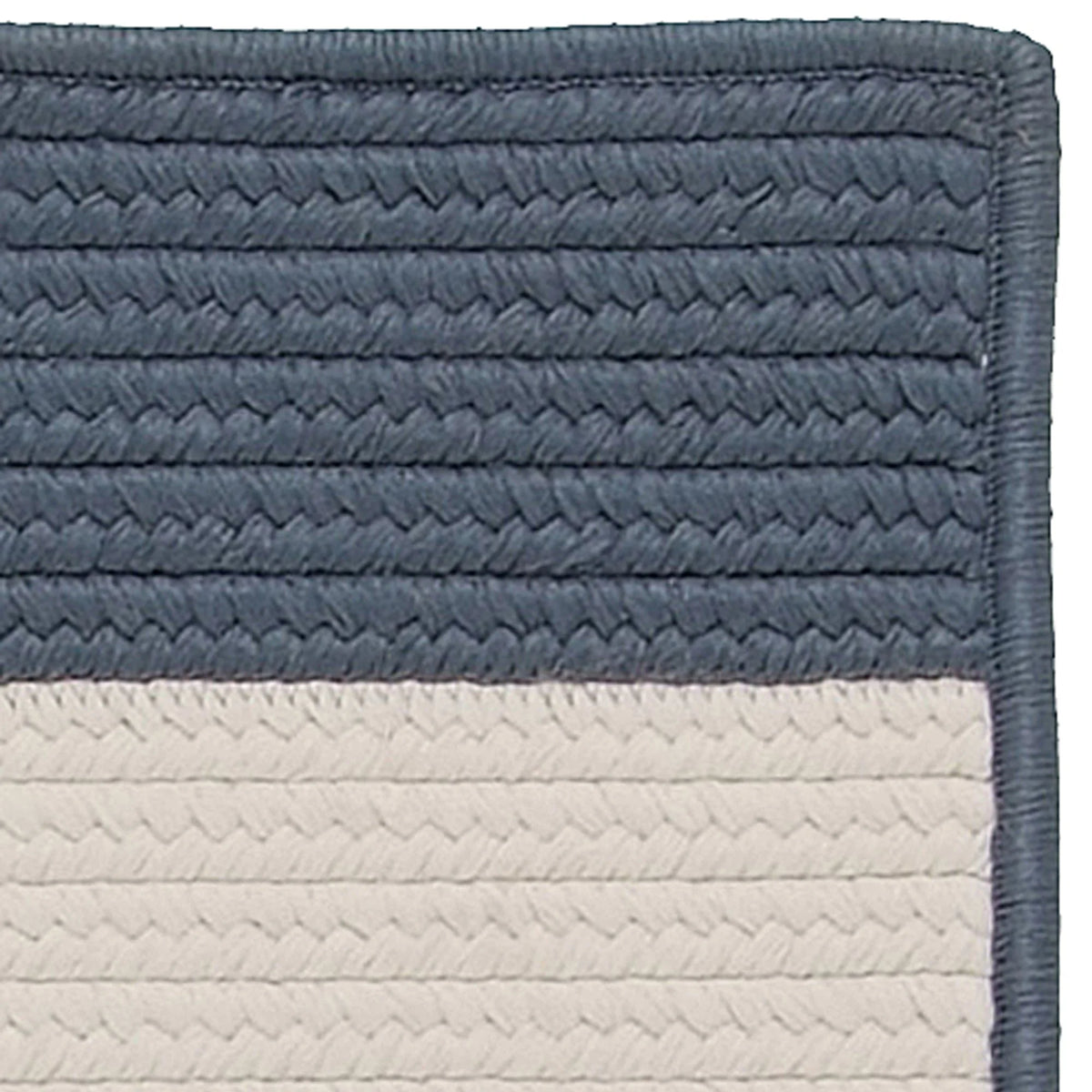8' x 11' Steel Blue Striped Reversible Rectangular Outdoor T763
