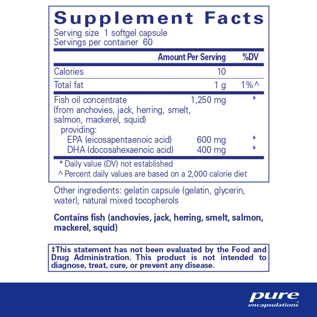 Fish Oil Supplement 60 Softgel Capsules J247