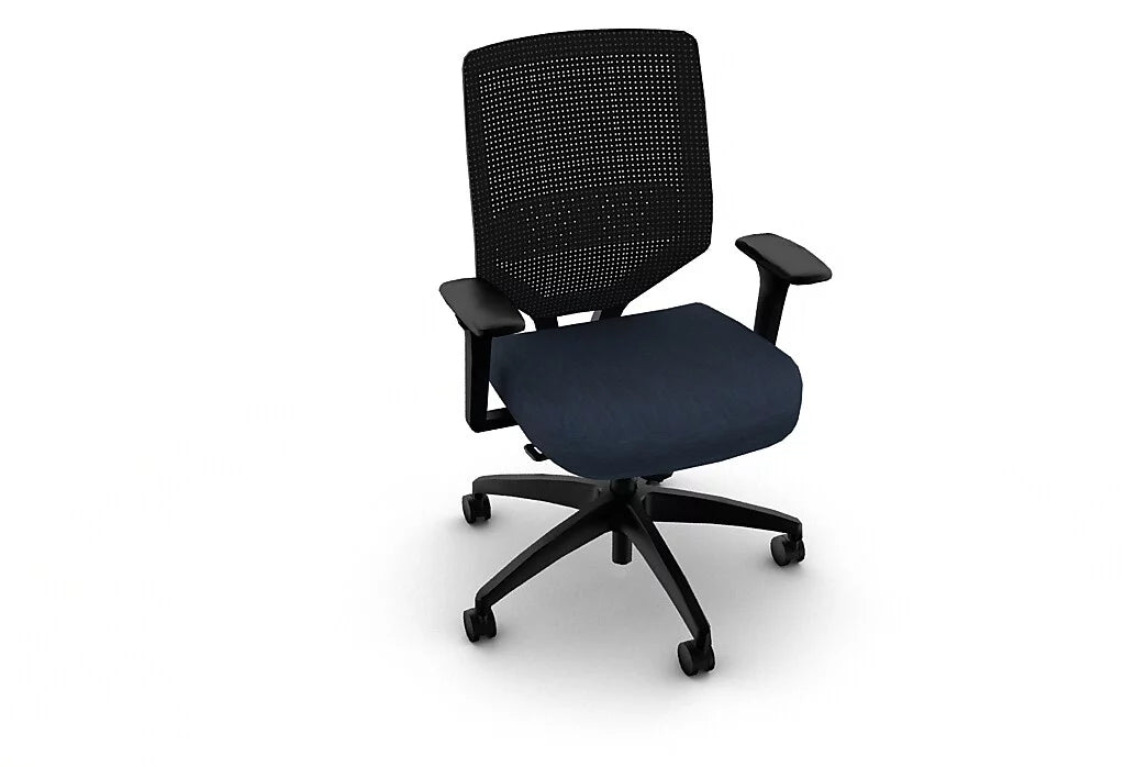 Black Fabric Mid-Back Chair J753110