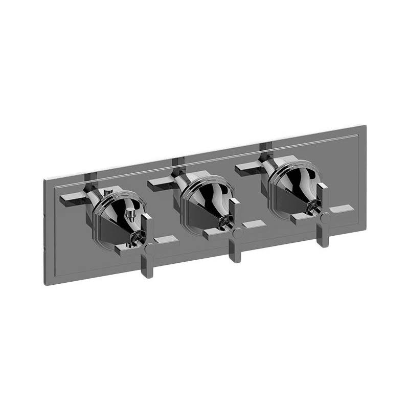 Polished Chrome Square Trim Plate with Cross Handle D766772