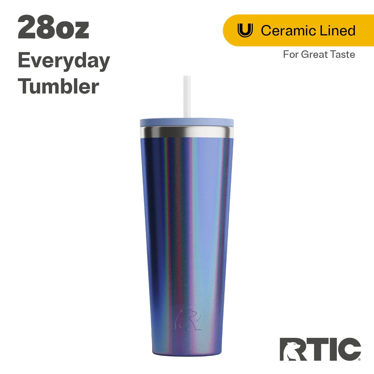 28 oz Ceramic Lined Tumbler with Straw Lid C973