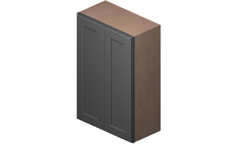 Grey 2 Doors 2 Shelves Wall Cabinet High-Density Fiberboard L4198
