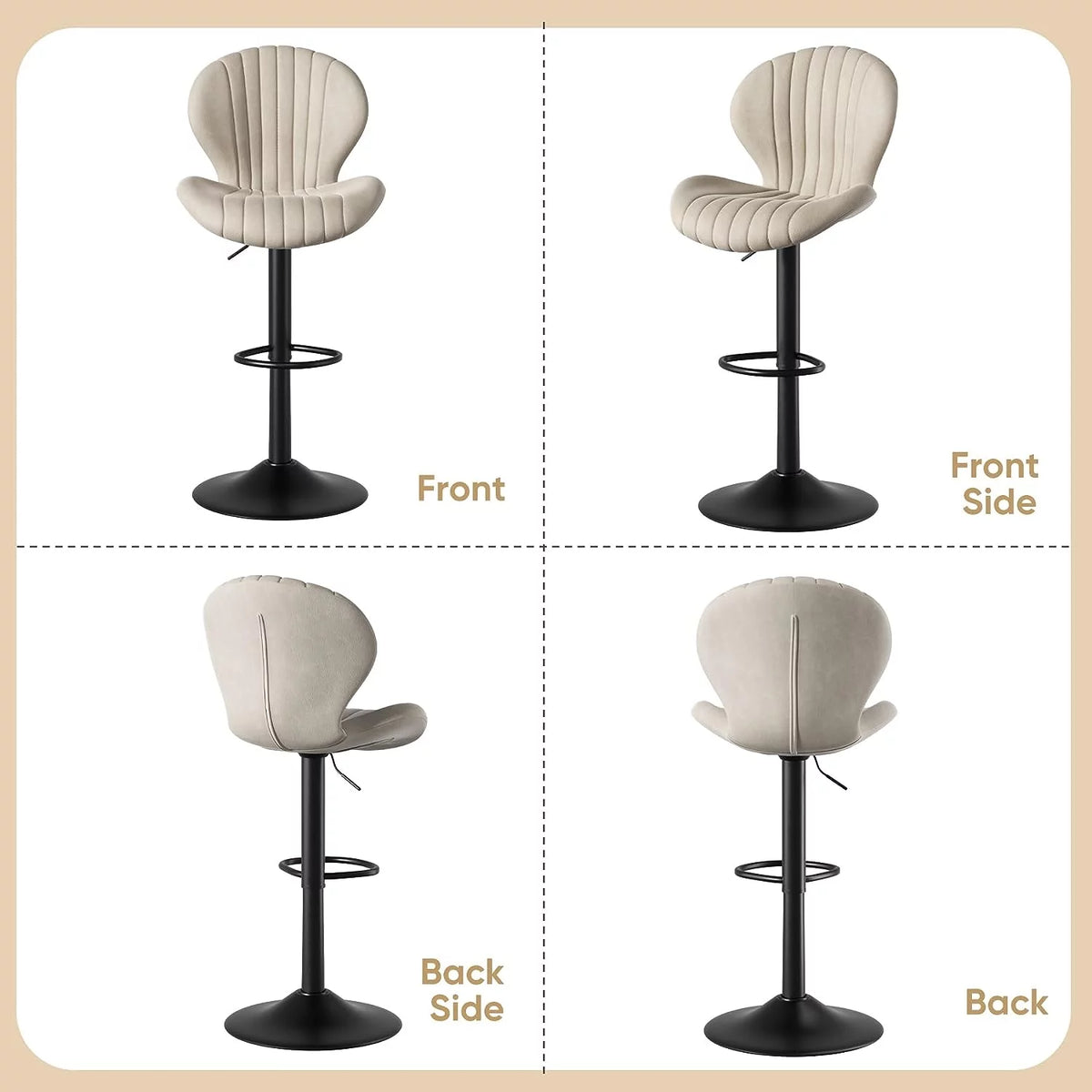 Swivel Bar Stools with High Backrest Set of 2 L52079