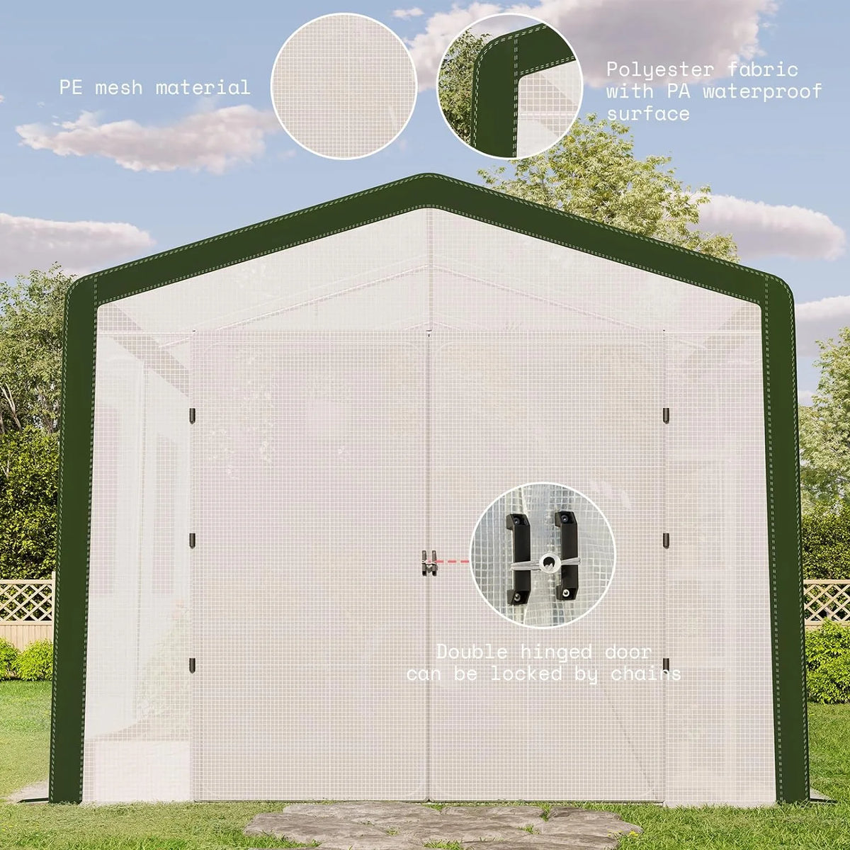 30x10x8.5ft Tunnel Greenhouse with Hinged Door 6 Vents K835913