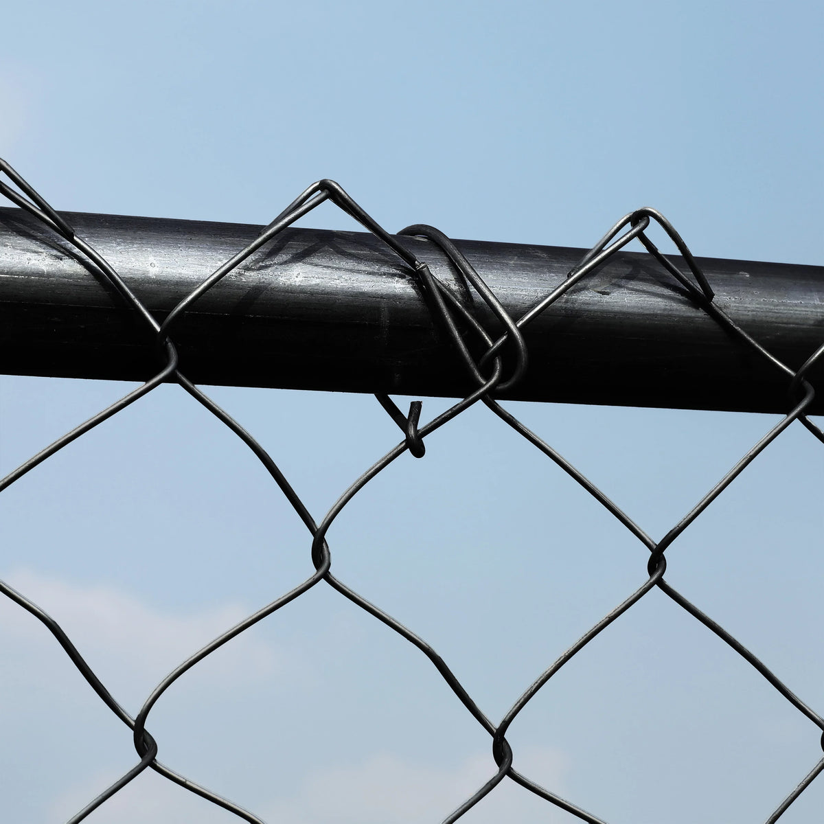 Chain Link Steel Fence 4X50 ft PVC Coated Black C693216